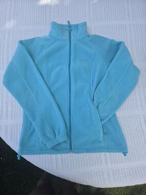 Light Blue Full-Zip Puffer Fleece Jacket - Brand Unidentified